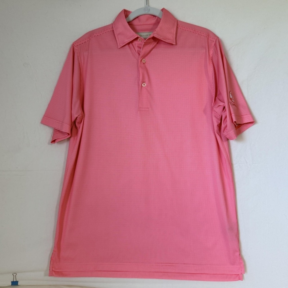 Donald Ross Golf Polo Shirt Men XL Orange White Dot Naples Vineyards Performance